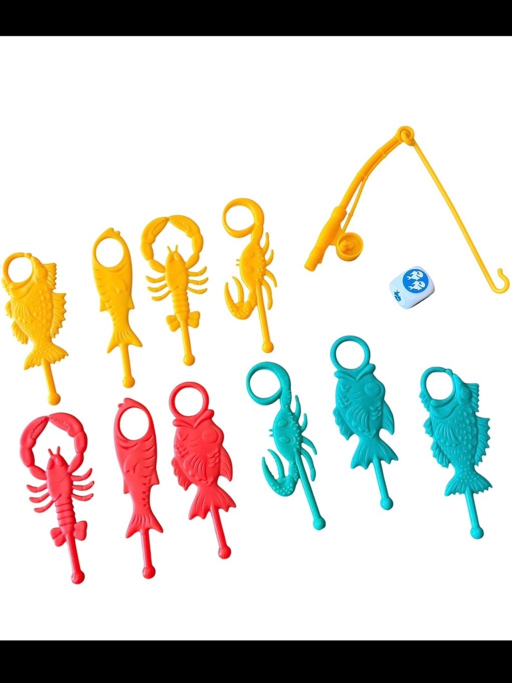 Pressman Shark Bite Game Sea Creatures Fishing Rod Die Replacement Parts 12pc